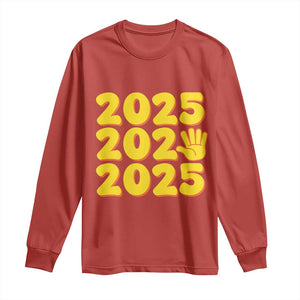 Funny Happy New Year 2025 Long Sleeve Shirt TS09 Red Print Your Wear