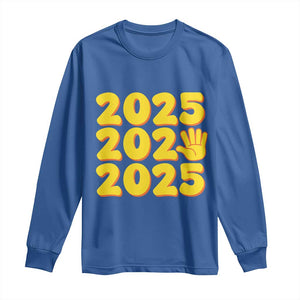 Funny Happy New Year 2025 Long Sleeve Shirt TS09 Royal Blue Print Your Wear