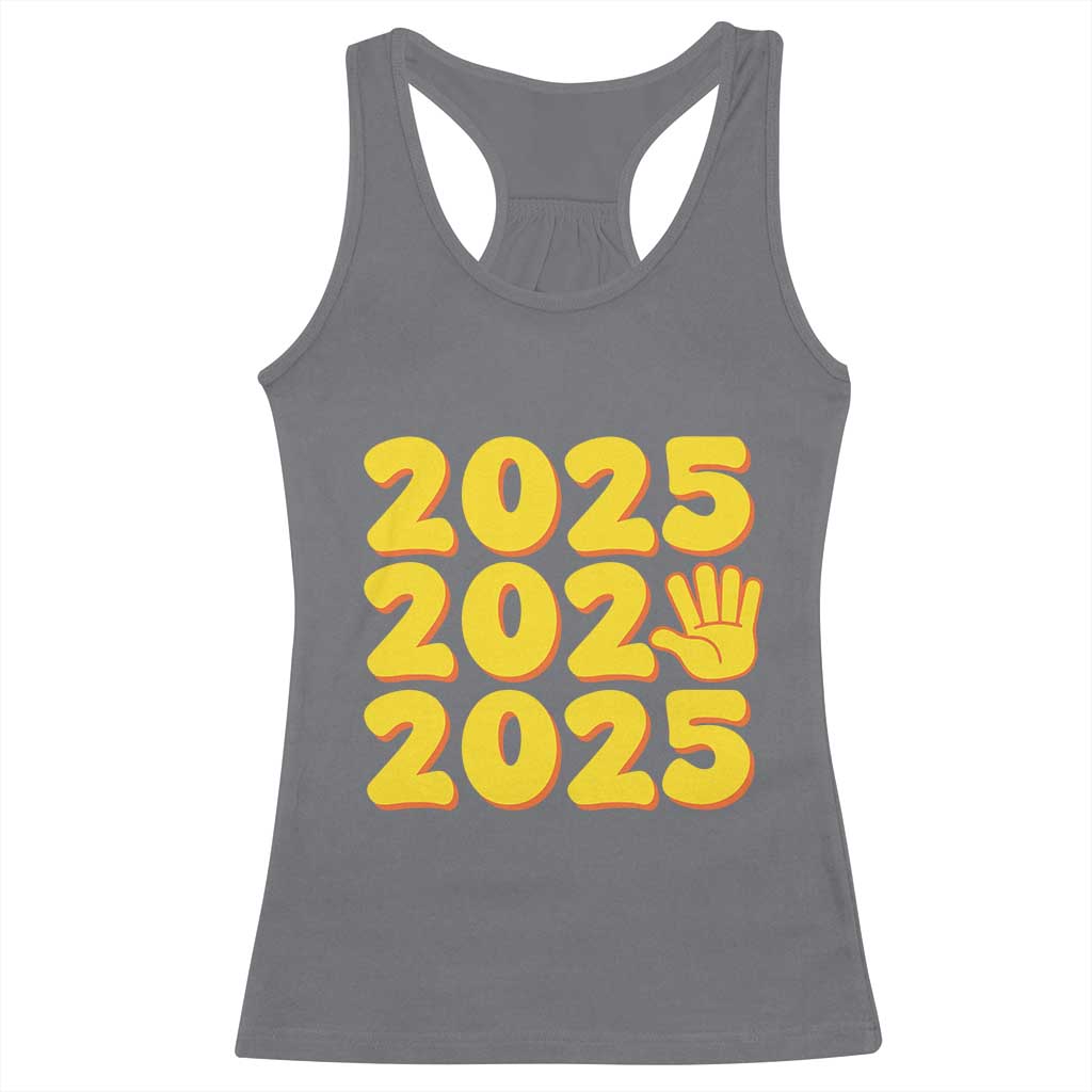Funny Happy New Year 2025 Racerback Tank Top TS09 Charcoal Print Your Wear