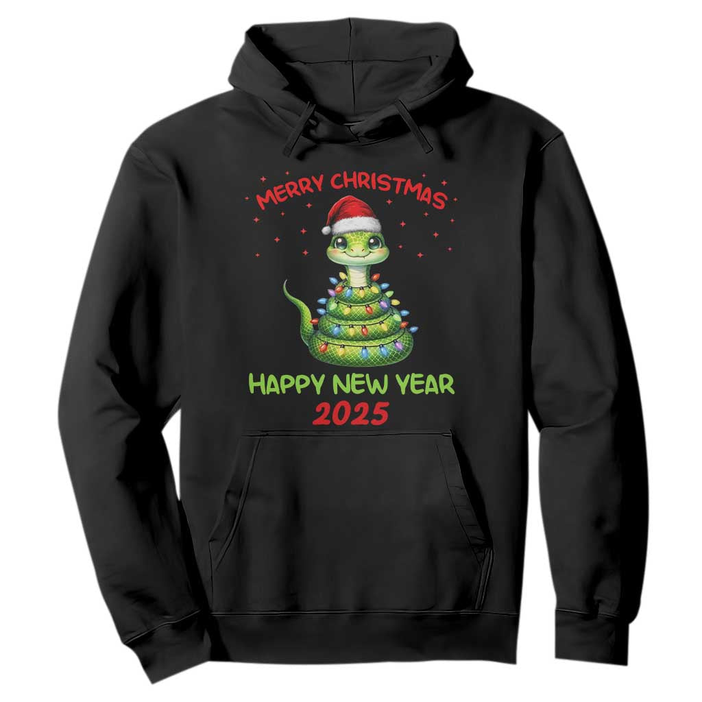 Year Of The Snake 2025 Hoodie Merry Christmas And Happy New Year Cute Snake TS09 Black Print Your Wear