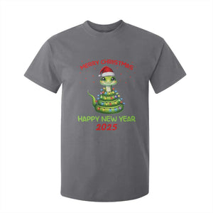 Year Of The Snake 2025 T Shirt For Kid Merry Christmas And Happy New Year Cute Snake TS09 Charcoal Print Your Wear