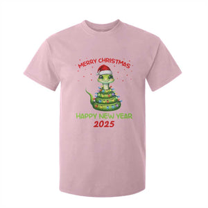 Year Of The Snake 2025 T Shirt For Kid Merry Christmas And Happy New Year Cute Snake TS09 Light Pink Print Your Wear