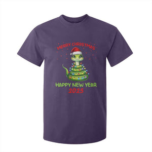 Year Of The Snake 2025 T Shirt For Kid Merry Christmas And Happy New Year Cute Snake TS09 Purple Print Your Wear