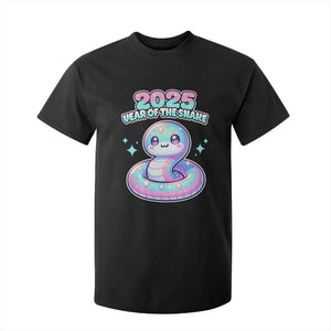 Year Of The Snake 2025 T Shirt For Kid Cute Snake Happy New Year TS09 Black Print Your Wear