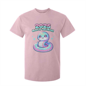 Year Of The Snake 2025 T Shirt For Kid Cute Snake Happy New Year TS09 Light Pink Print Your Wear