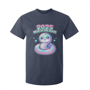 Year Of The Snake 2025 T Shirt For Kid Cute Snake Happy New Year TS09 Navy Print Your Wear