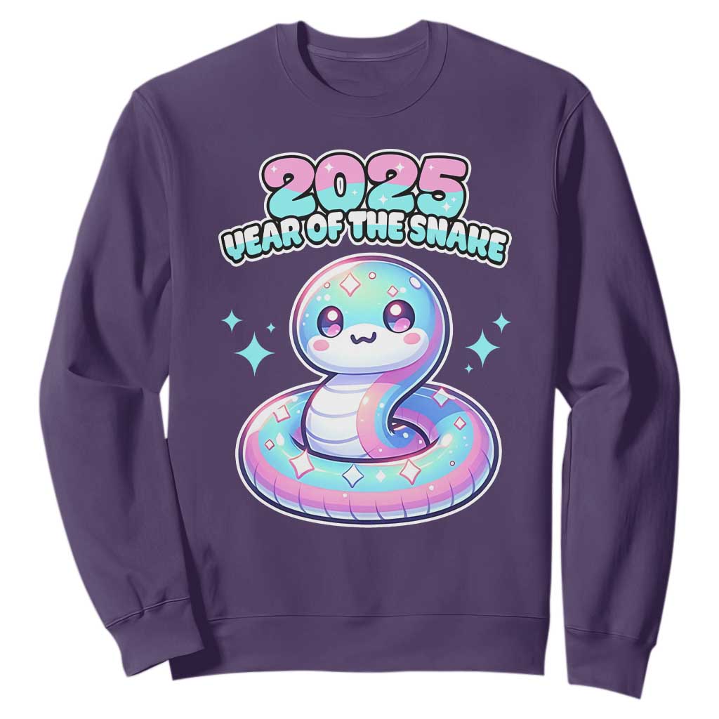 Year Of The Snake 2025 Sweatshirt Cute Snake Happy New Year TS09 Purple Print Your Wear
