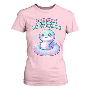 Year Of The Snake 2025 T Shirt For Women Cute Snake Happy New Year TS09 Light Pink Print Your Wear