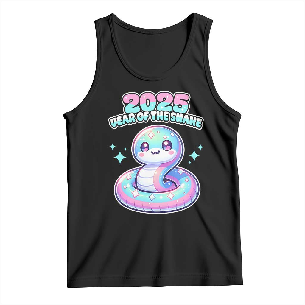 Year Of The Snake 2025 Tank Top Cute Snake Happy New Year TS09 Black Print Your Wear