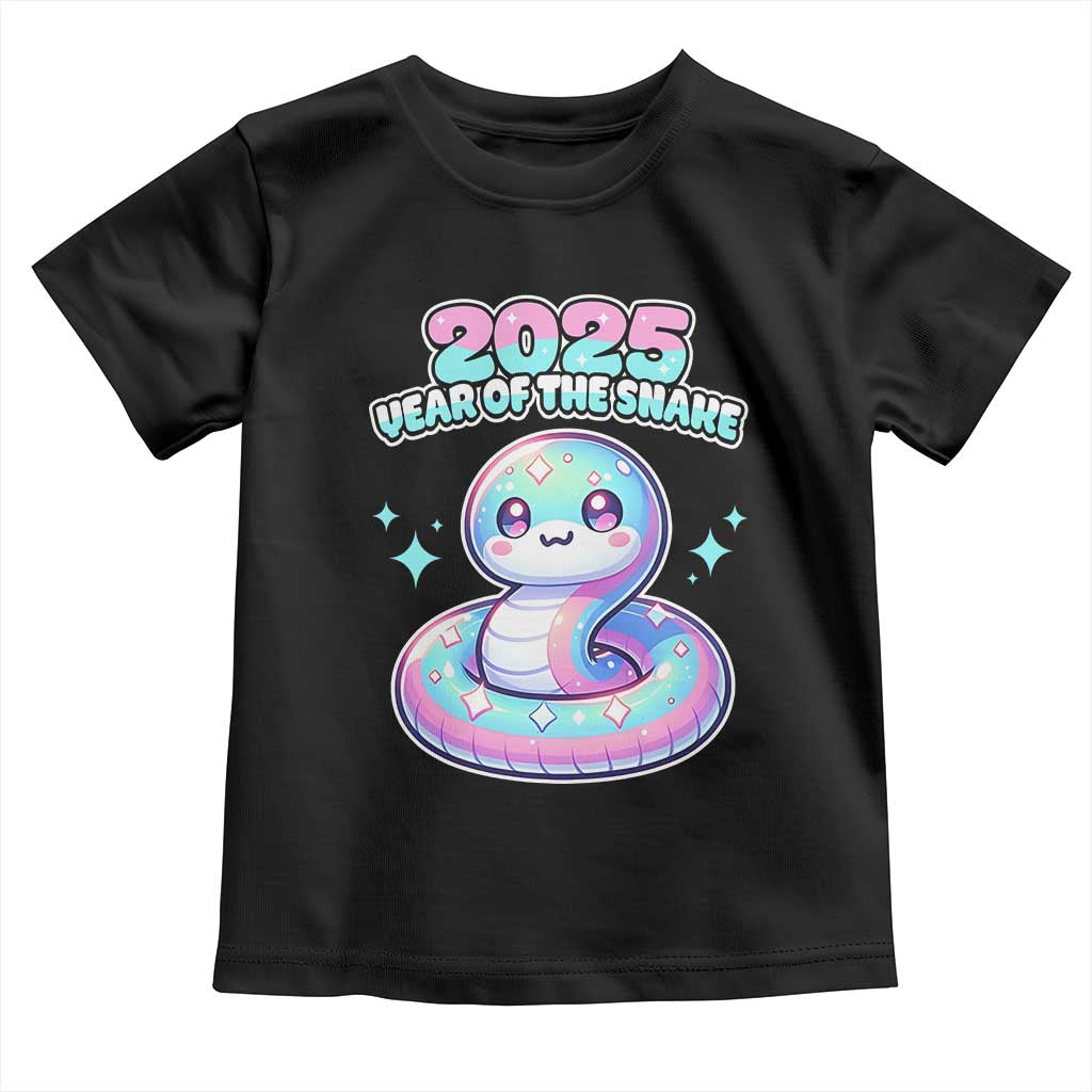 Year Of The Snake 2025 Toddler T Shirt Cute Snake Happy New Year TS09 Black Print Your Wear