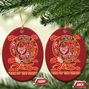 Lunar New Year 2025 Christmas Ornament Year Of The Snake China Traditional TS09 Oval Red Print Your Wear