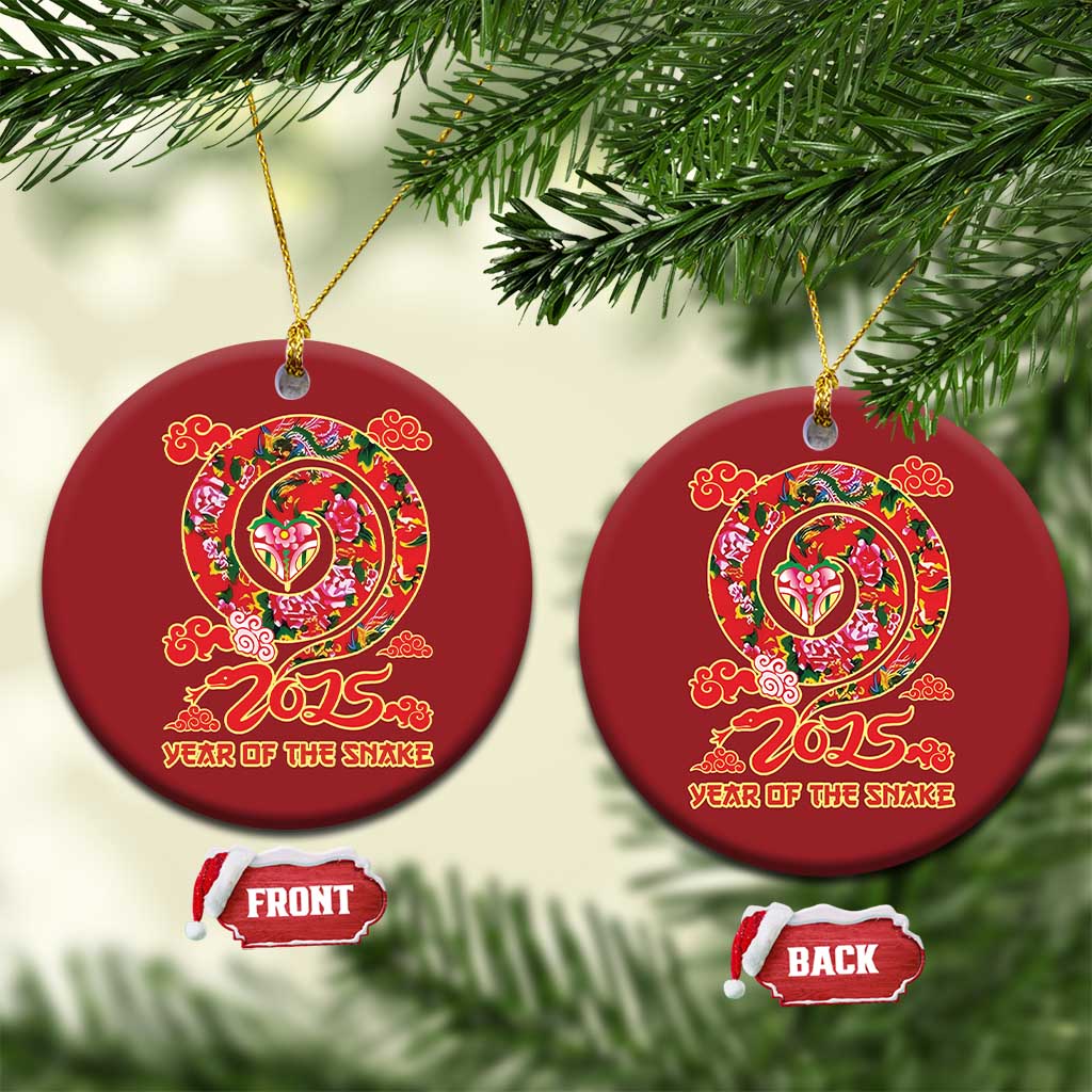 Lunar New Year 2025 Christmas Ornament Year Of The Snake China Traditional TS09 Circle Red Print Your Wear