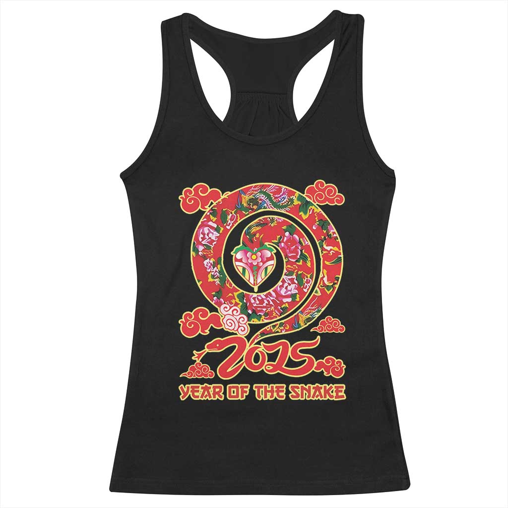 Lunar New Year 2025 Racerback Tank Top Year Of The Snake China Traditional TS09 Black Print Your Wear