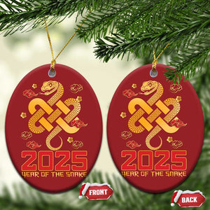 Year Of The Snake 2025 Christmas Ornament Lunar New Year Chinese Traditional TS09 Oval Red Print Your Wear