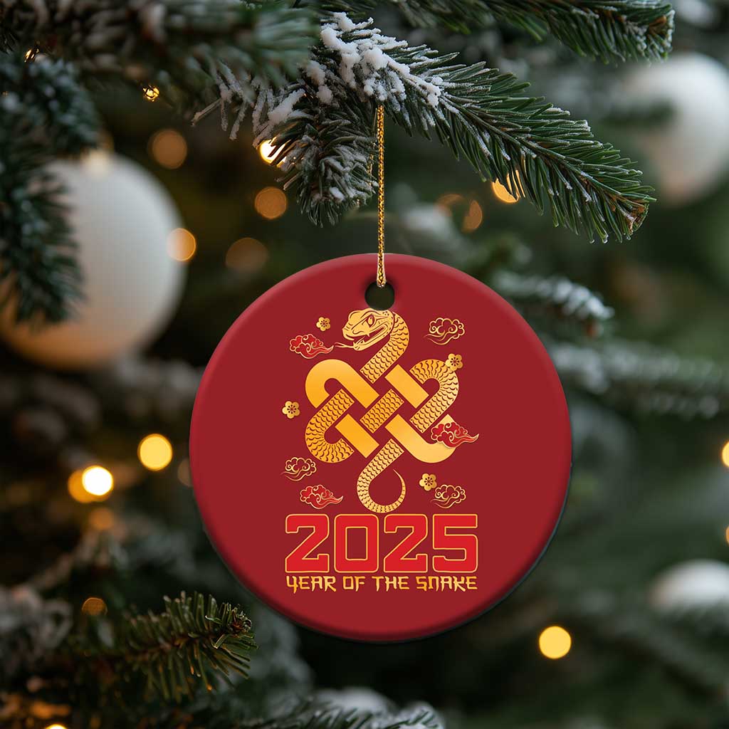 Year Of The Snake 2025 Christmas Ornament Lunar New Year Chinese Traditional TS09 Print Your Wear