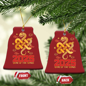 Year Of The Snake 2025 Christmas Ornament Lunar New Year Chinese Traditional TS09 Bell Flake Red Print Your Wear