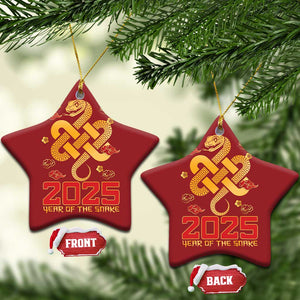 Year Of The Snake 2025 Christmas Ornament Lunar New Year Chinese Traditional TS09 Star Red Print Your Wear