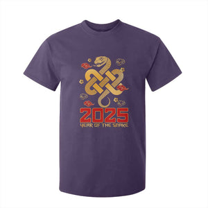 Year Of The Snake 2025 T Shirt For Kid Lunar New Year Chinese Traditional TS09 Purple Print Your Wear