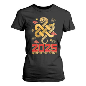 Year Of The Snake 2025 T Shirt For Women Lunar New Year Chinese Traditional TS09 Black Print Your Wear