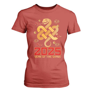 Year Of The Snake 2025 T Shirt For Women Lunar New Year Chinese Traditional TS09 Red Print Your Wear