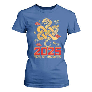 Year Of The Snake 2025 T Shirt For Women Lunar New Year Chinese Traditional TS09 Royal Blue Print Your Wear