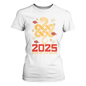 Year Of The Snake 2025 T Shirt For Women Lunar New Year Chinese Traditional TS09 White Print Your Wear