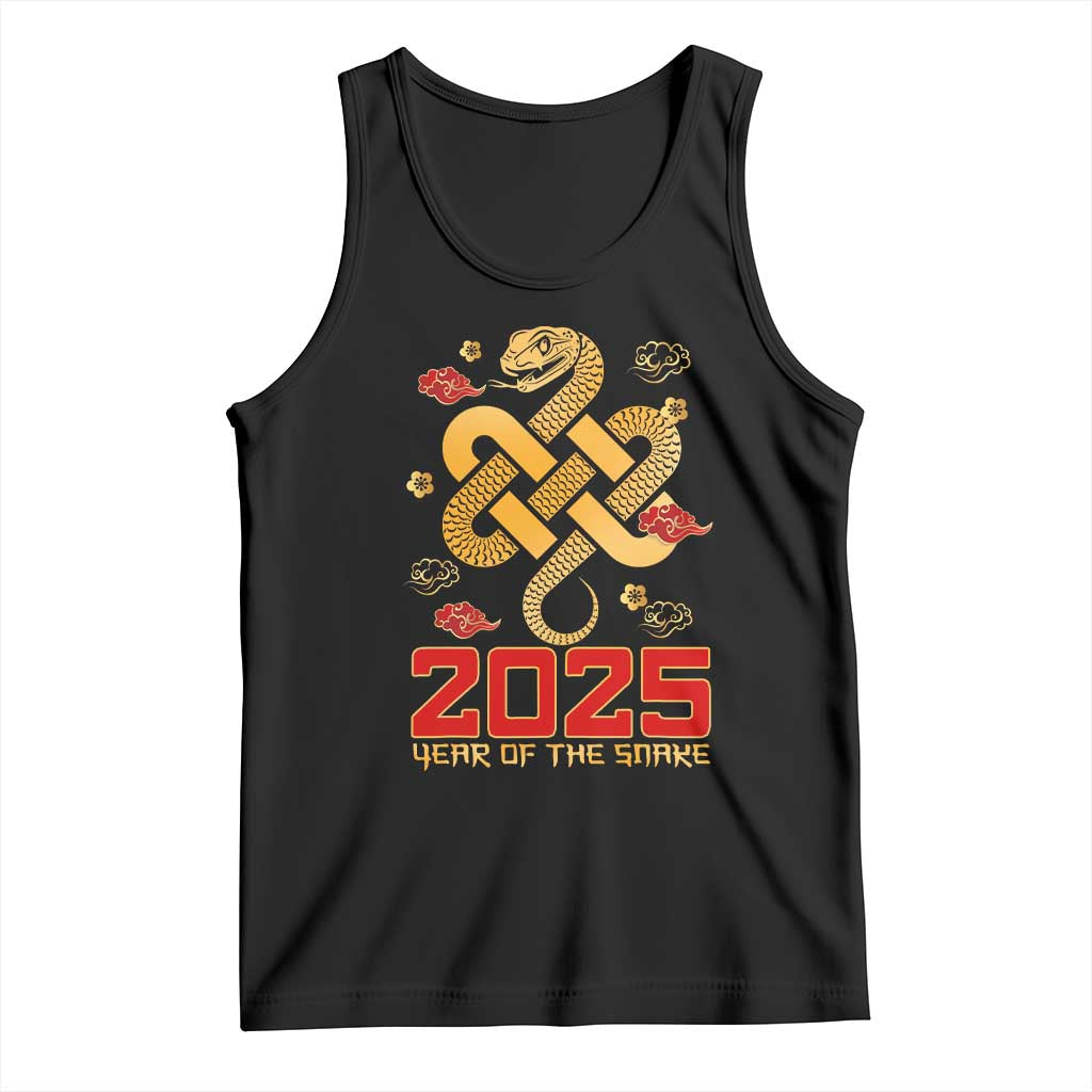 Year Of The Snake 2025 Tank Top Lunar New Year Chinese Traditional TS09 Black Print Your Wear