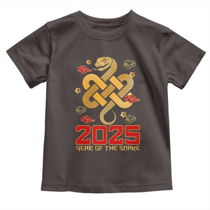 Year Of The Snake 2025 Toddler T Shirt Lunar New Year Chinese Traditional TS09 Dark Chocolate Print Your Wear