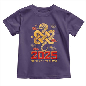 Year Of The Snake 2025 Toddler T Shirt Lunar New Year Chinese Traditional TS09 Purple Print Your Wear