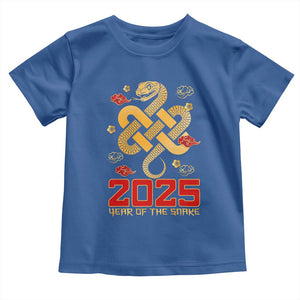 Year Of The Snake 2025 Toddler T Shirt Lunar New Year Chinese Traditional TS09 Royal Blue Print Your Wear