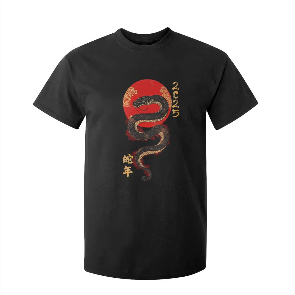 Year Of The Snake 2025 T Shirt For Kid Lunar New Year Chinese Snake TS09 Black Print Your Wear