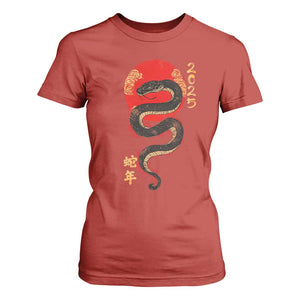 Year Of The Snake 2025 T Shirt For Women Lunar New Year Chinese Snake TS09 Red Print Your Wear