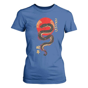 Year Of The Snake 2025 T Shirt For Women Lunar New Year Chinese Snake TS09 Royal Blue Print Your Wear