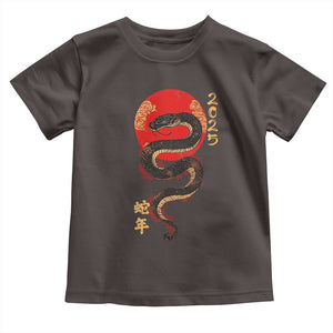 Year Of The Snake 2025 Toddler T Shirt Lunar New Year Chinese Snake TS09 Dark Chocolate Print Your Wear