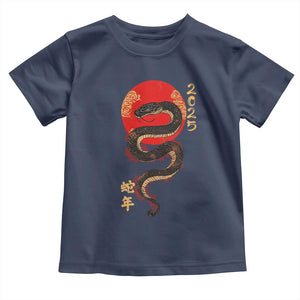 Year Of The Snake 2025 Toddler T Shirt Lunar New Year Chinese Snake TS09 Navy Print Your Wear