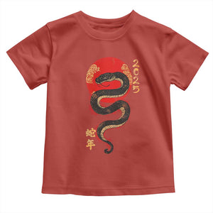 Year Of The Snake 2025 Toddler T Shirt Lunar New Year Chinese Snake TS09 Red Print Your Wear