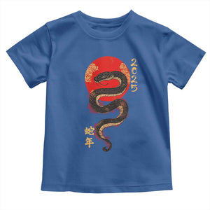 Year Of The Snake 2025 Toddler T Shirt Lunar New Year Chinese Snake TS09 Royal Blue Print Your Wear