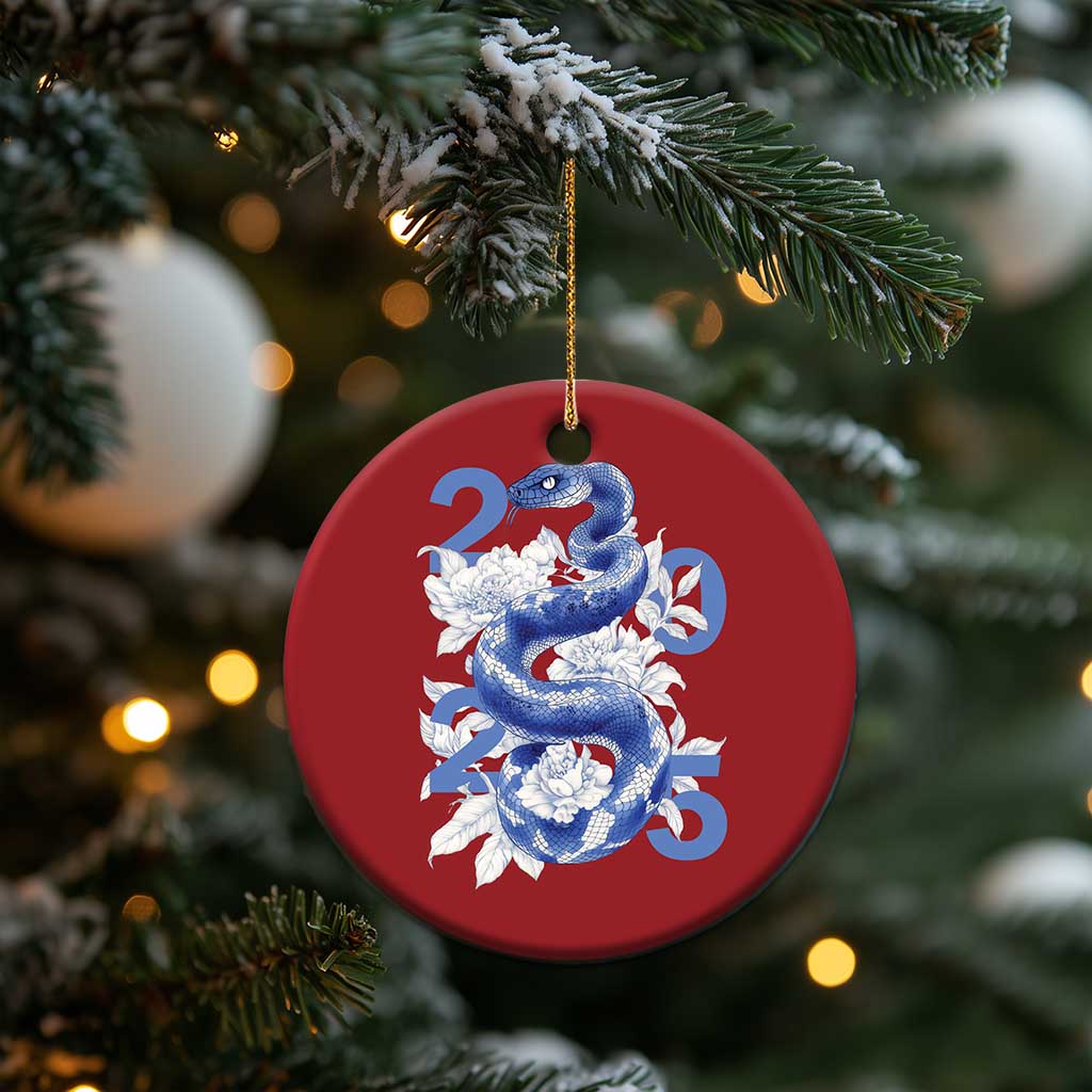 Year Of The Snake 2025 Christmas Ornament Chinese New Year Blue Snake TS09 Print Your Wear