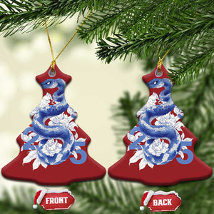 Year Of The Snake 2025 Christmas Ornament Chinese New Year Blue Snake TS09 Christmas Tree Red Print Your Wear