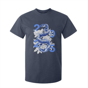 Year Of The Snake 2025 T Shirt For Kid Chinese New Year Blue Snake TS09 Navy Print Your Wear