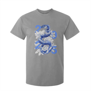 Year Of The Snake 2025 T Shirt For Kid Chinese New Year Blue Snake TS09 Sport Gray Print Your Wear