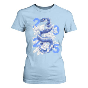 Year Of The Snake 2025 T Shirt For Women Chinese New Year Blue Snake TS09 Light Blue Print Your Wear