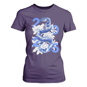 Year Of The Snake 2025 T Shirt For Women Chinese New Year Blue Snake TS09 Purple Print Your Wear