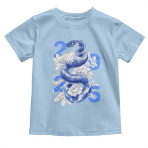 Year Of The Snake 2025 Toddler T Shirt Chinese New Year Blue Snake TS09 Light Blue Print Your Wear