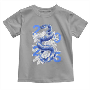 Year Of The Snake 2025 Toddler T Shirt Chinese New Year Blue Snake TS09 Sport Gray Print Your Wear