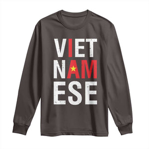 I Am Vietnamese Long Sleeve Shirt Viet Nam Flag Pride TS09 Dark Chocolate Print Your Wear