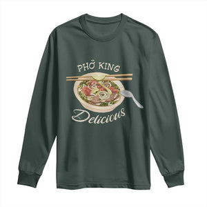 Vietnamese Food Lover Long Sleeve Shirt Pho King Delicious TS09 Dark Forest Green Print Your Wear