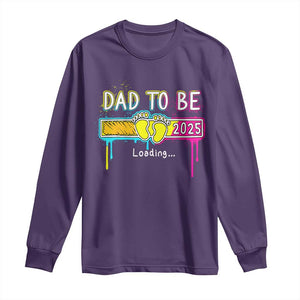 New Dad 2025 Long Sleeve Shirt Loading Dad To Be Est 2025 TS09 Purple Print Your Wear