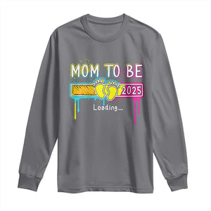 New Mom 2025 Long Sleeve Shirt Loading Mom To Be Est 2025 TS09 Charcoal Print Your Wear