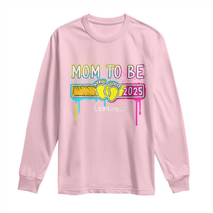 New Mom 2025 Long Sleeve Shirt Loading Mom To Be Est 2025 TS09 Light Pink Print Your Wear